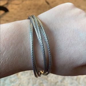 Set of 6 silver bangles